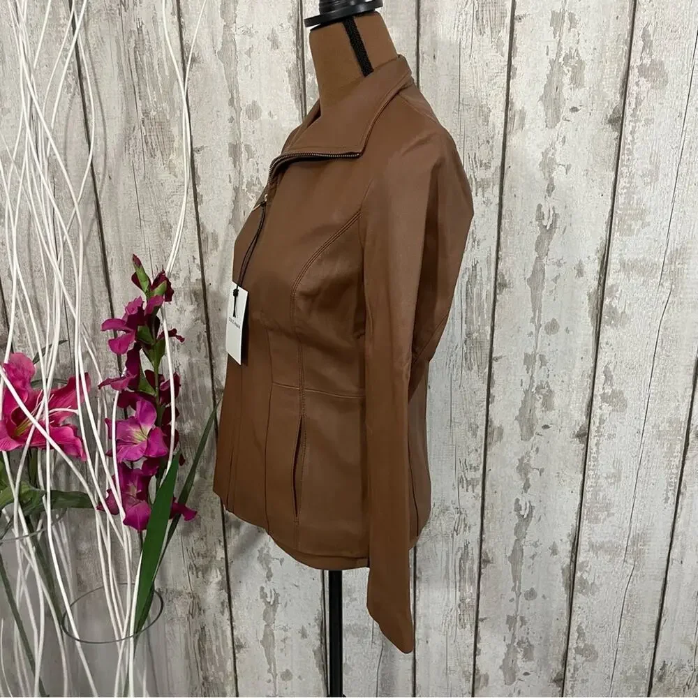 Cole Haan - NWT Fitted Leather Jacket - Picture 8 of 13